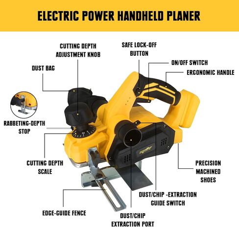 مسوي محمول لاسلكي لبطارية ديوالت 20 فولت ماكس، مسوي طاقة كهربائية بدون فرش، مسوي خشبي محمول 16000 دورة في الدقيقة 3-1/4 بوصة مع نظام مزدوج لإخراج الغبار لمنزل النجار DIY (البطارية غير متضمنة) in Kuwait