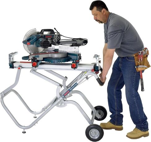Bosch T4B Portable Gravity-Rise Miter Saw Stand with Wheels, 18' Material Capacity in Saudi Arabia
