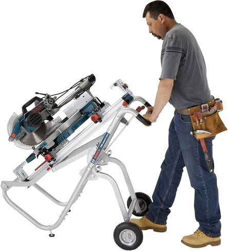 Bosch T4B Portable Gravity-Rise Miter Saw Stand with Wheels, 18' Material Capacity in Saudi Arabia