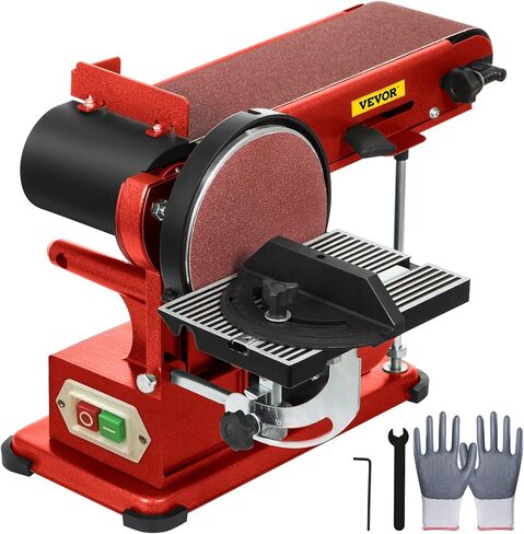 VEVOR Belt Sander, 4 x 36in. Belt Sander and 6in. Disc Sander Combo, 375W Benchtop Belt Disc Sander with Built-In Dust Collection, Powerful Bench Sander for Woodworking in Kuwait