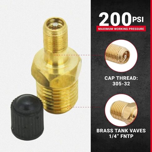 Milton S-684-4 1/4" MNPT Male Tank Valve, includes Protective Caps (Pack of 2) in Saudi Arabia