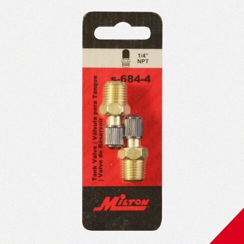 Milton S-684-4 1/4" MNPT Male Tank Valve, includes Protective Caps (Pack of 2) in Saudi Arabia