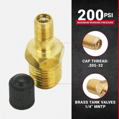 Milton S-684-4 1/4" MNPT Male Tank Valve, includes Protective Caps (Pack of 2) in Saudi Arabia