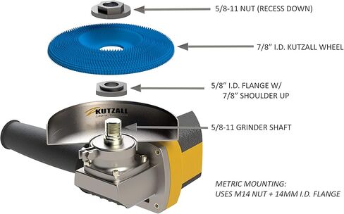 طبق Kutzall Extreme Shaping - خشن، 4-1⁄2 بوصة (114.3 مم) قطر × 7⁄8 بوصة (22.2 مم) التجويف - ملحق طاحونة زاوية النجارة لديوالت، بوش، ميلووكي، ماكيتا. كربيد التنجستن الكاشط، DW412X90 in Kuwait