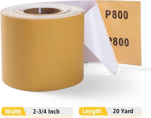 S SATC 320 Grit PSA Longboard Sandpaper 20 Yard Long Continuous Roll, 2-3/4" Wide Self Adhesive Stickyback Sanding Sheets for Automotive, Hand Sanding Blocks,Woodworking, Metal, Plastic in Kuwait