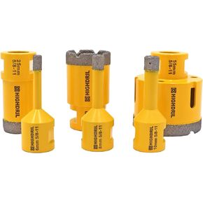 HIGHDRIL Diamond Core Drill Bits Set for Porcelain Tile Granite Marble Stone Brick Vacuum Brazed Hole Saws 6PCS 6/8/10/25/35/55mm in Kuwait