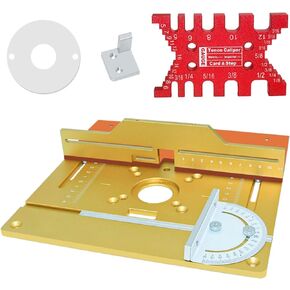 4PCS Router Table Insert Plate with Miter Gauge, Aluminium Alloy Wood Router Flip Plate for Woodworking, Wood Milling Flip Board for Wood Router Trimmer in Kuwait