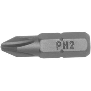 لقمة PH2 من Teng Tools - طول 25 مم - محرك سداسي 1/4 بوصة (عبوة الكمية: 10) -PH2500210، فضي