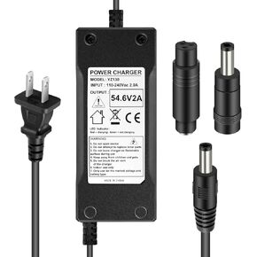 SOLEILLUNE 54.6V 2A شاحن بطارية محول التيار الكهربائي لحزمة بطارية ليثيوم أيون 48V 50V 52V 13S مع 3 مقابس (5.5 × 2.1 مم / 5.5 × 2.5 مم قابس DC دائري / GX12 3 أطراف مضمنة أنثى) in Kuwait