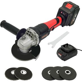 مطحنة زاوية لاسلكية 20 فولت من BeHappy، مطحنة زاوية كهربائية بدون فرشاة 4-1/2 بوصة مع بطارية 4.0 أمبير وشاحن سريع، عجلات طحن 4-1/2 بوصة، عجلات قطع، أقراص رفرف ومقبض مساعد قابل للتعديل in Kuwait