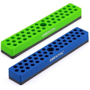 EMENTOL 2PCS 1/4" Magnetic Bits Holder Set - Red and Orange, 86PCS Hole, Bit Organizer with Strong Magnetic, Magnetic Bits Organizer, 2 Pieces in Saudi Arabia