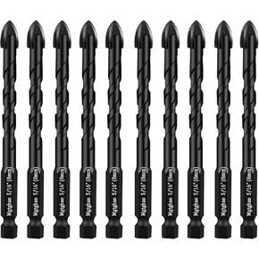 【Urgrade】Mgtgbao 10pc 8MM Masonry Drill Bits, 5/16" Concrete Drill Bit Set for Tile,Brick, Plastic and Wood,Tungsten Carbide Tip Best for Wall Mirror and Ceramic Tile. in Kuwait