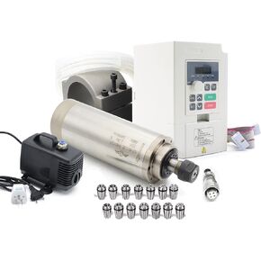 RATTMMOTOR CNC Spindle Motor Kit 220V 2.2KW Water Cooled Spindle Motor ER20 24000RPM 400HZ+2.2KW VFD 220V Single to 3 Phase Inverter+80W Water Pump+ER20 Collet+80mm Mount Clamp for CNC Router Machine in Saudi Arabia