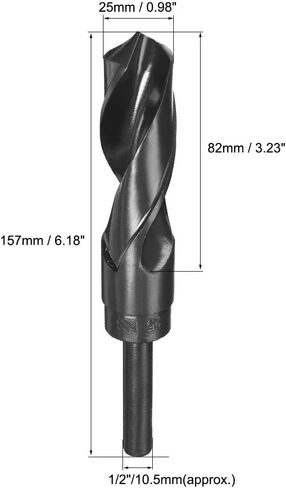 uxcell Reduced Shank Drill Bit 20.5mm Black Nitride Coated with 1/2 Inch Straight Shank, High Speed Steel HSS 9341 Twist Drill Bit for Stainless Steel Alloy Metal Plastic in Saudi Arabia