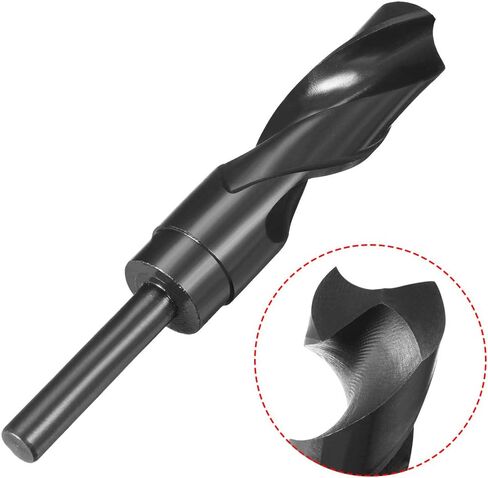uxcell Reduced Shank Drill Bit 20.5mm Black Nitride Coated with 1/2 Inch Straight Shank, High Speed Steel HSS 9341 Twist Drill Bit for Stainless Steel Alloy Metal Plastic in Saudi Arabia