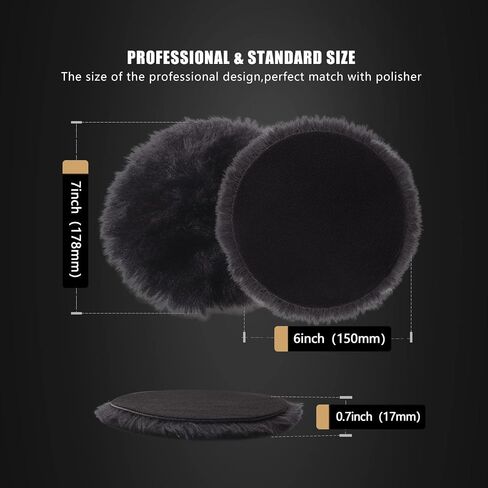Wool Buffing Polishing Pad, SPTA 3 Inch (75mm) Lambwool Wool Buffing polishing Pads With Pad Clean Tool, 6 Pcs Kit with Hook & Loop 5/8"-11 Thread Drill Adapter for Car Polishing and Buffing QA0798SET in Saudi Arabia