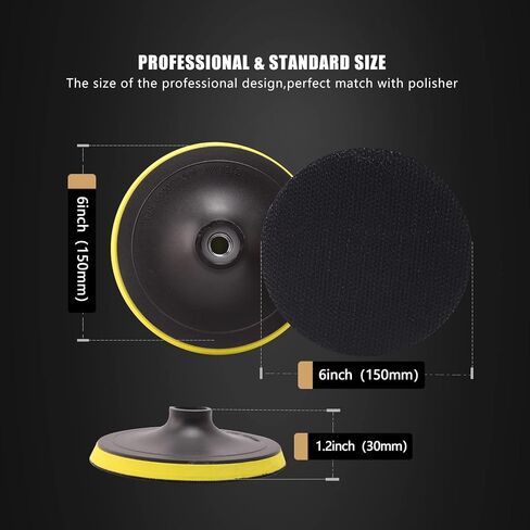 Wool Buffing Polishing Pad, SPTA 3 Inch (75mm) Lambwool Wool Buffing polishing Pads With Pad Clean Tool, 6 Pcs Kit with Hook & Loop 5/8"-11 Thread Drill Adapter for Car Polishing and Buffing QA0798SET in Saudi Arabia