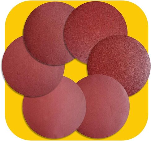 TPmax 30 PCS 8 Inch NO-Hole PSA Aluminum Oxide Sanding Disc, Self Stick(5 Each of 60 100 150 180 240 400) Brown in Saudi Arabia