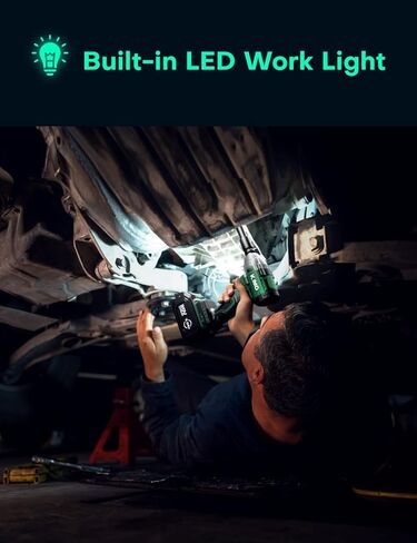 KIMO Impact Wrench 1/2 Inch, Cordless Impact Wrench Kit w/Premium Brake Stop, 7 Sockets, 1/2 Impact Gun, Brushless High Torque Impact Driver with 350 ft-lbs (475N.m) & 3000 RPM and Battery & Charger in Kuwait