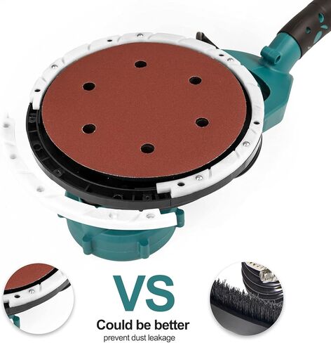 ماكينة صنفرة الحوائط الجافة، ماكينة تلميع الجدران الكهربائية المحمولة Prostormer بقدرة 800 واط مع ضوء LED، نظام تجميع الغبار الأوتوماتيكي، 13 قطعة من ورق الصنفرة وحقيبة جمع الغبار in Kuwait