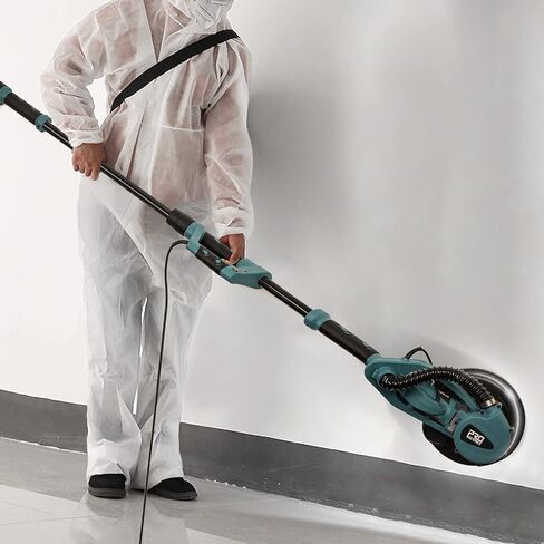 ماكينة صنفرة الحوائط الجافة، ماكينة تلميع الجدران الكهربائية المحمولة Prostormer بقدرة 800 واط مع ضوء LED، نظام تجميع الغبار الأوتوماتيكي، 13 قطعة من ورق الصنفرة وحقيبة جمع الغبار in Kuwait