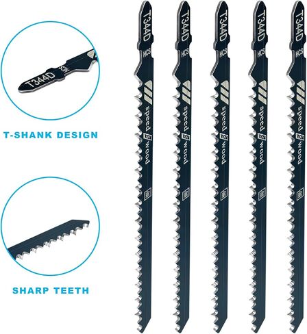 5Pcs 6 Inch Jigsaw Blades T Shank T344D | High Carbon Steel, Quick Cutting Wood in Saudi Arabia