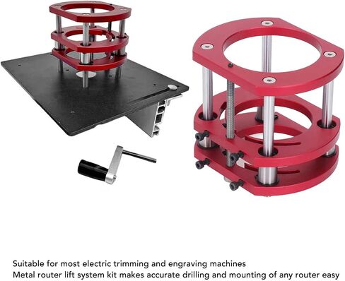 Router Lift, Aluminum Alloy Router Lift System with Stainless Steel Rod, 4 Jaw Clamping, Router Lift Base for 64 to 66mm Diameter Motors in Kuwait