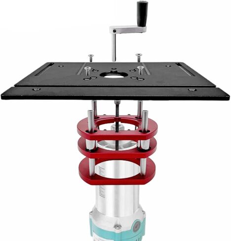 Router Lift, Aluminum Alloy Router Lift System with Stainless Steel Rod, 4 Jaw Clamping, Router Lift Base for 64 to 66mm Diameter Motors in Kuwait