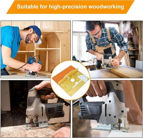 4PCS Router Table Insert Plate with Miter Gauge, Aluminium Alloy Wood Router Flip Plate for Woodworking, Wood Milling Flip Board for Wood Router Trimmer in Kuwait