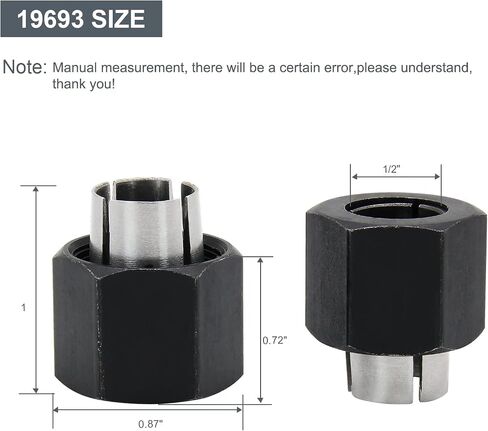 Thaekuns 2pcs 1/2" Router Collet fit for Dewalt 326286-03, Bosch 2610906284,Big Horn 19693 & Hitachi 325-199, 323-421, RC050DW in Saudi Arabia