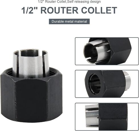 Thaekuns 2pcs 1/2" Router Collet fit for Dewalt 326286-03, Bosch 2610906284,Big Horn 19693 & Hitachi 325-199, 323-421, RC050DW in Saudi Arabia