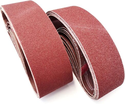 Aiyard 3/8 x 13 Inch Aluminum Oxide Sanding Belts, 40/60/80/120/180/240 Assorted Grits Abrasive File Belts for Air Belt Sander, 24-Pack in Kuwait