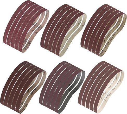 30 Pack Sanding Belts 120 240 400 600 800 1000 Grits 5PCS per size High Performance Silicon Carbide Sanding Belts (1 x 30 Inch) in Kuwait