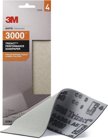 3M (3056) ورق صنفرة عالي الأداء 3-2/3 انش × 9 انش 5000 حبيبة in Saudi Arabia