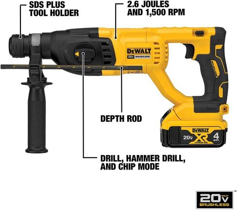 DEWALT DCH133M2 20V Max XR Brushless 1" D-Handle Rotary Hammer Kit in Saudi Arabia