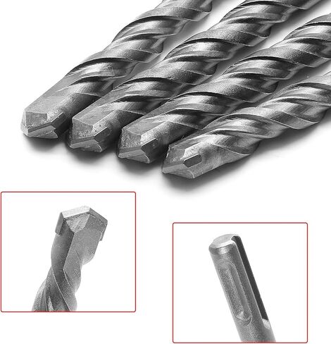 LDEXIN 4 Pcs 1/2" Diameter Rotary Hammer Drill Bits, SDS Plus Hammer Drill Bits for Concrete Masonry Wall - 5-7/8" Long in Saudi Arabia