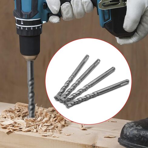 LDEXIN 4 Pcs 1/2" Diameter Rotary Hammer Drill Bits, SDS Plus Hammer Drill Bits for Concrete Masonry Wall - 5-7/8" Long in Saudi Arabia