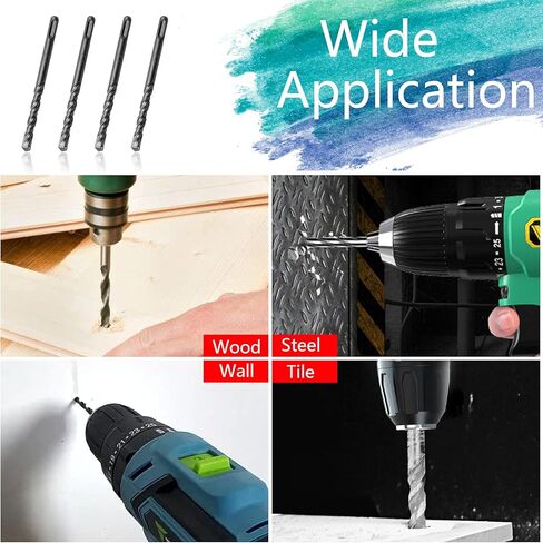 LDEXIN 4 Pcs 1/2" Diameter Rotary Hammer Drill Bits, SDS Plus Hammer Drill Bits for Concrete Masonry Wall - 5-7/8" Long in Saudi Arabia