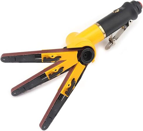 NUODUN 38 Pneumatic Sander Air Belt Sander Set With 14Pcs Belts,Include Grit 6080120,14 Air Inlet Mini Air Belt Grinder Air Tool For Aluminium, Iron, Steel Metal Polishing in Saudi Arabia
