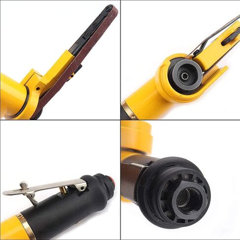 NUODUN 38 Pneumatic Sander Air Belt Sander Set With 14Pcs Belts,Include Grit 6080120,14 Air Inlet Mini Air Belt Grinder Air Tool For Aluminium, Iron, Steel Metal Polishing in Saudi Arabia