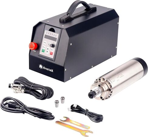 مجموعات محرك المغزل CNC 110 فولت 1.5 كيلو وات، مغزل VFD مبرد بالهواء AnoleX Φ65 مم مع أطواق ER11 لآلة التوجيه CNC in Kuwait