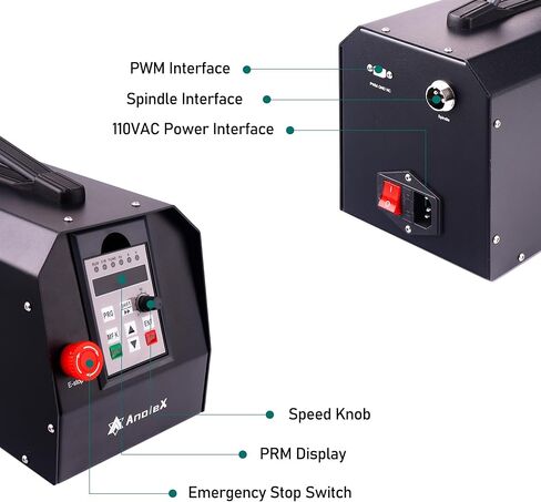 مجموعات محرك المغزل CNC 110 فولت 1.5 كيلو وات، مغزل VFD مبرد بالهواء AnoleX Φ65 مم مع أطواق ER11 لآلة التوجيه CNC in Kuwait