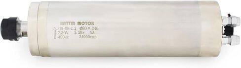 RATTMMOTOR 2.2KW محرك المغزل 110 فولت، محرك المغزل المبرد بالماء باستخدام الحاسب الآلي 80 مم، 24000 دورة في الدقيقة محرك المغزل عالي السرعة ER20 كوليت 15 أمبير 400 هرتز لآلة التوجيه باستخدام الحاسب الآلي، آلة طحن النقش باستخدام الحاسب الآلي in Kuwait