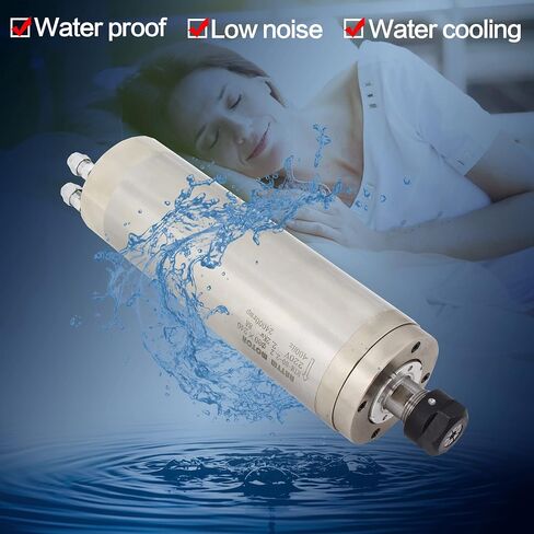 RATTMMOTOR 2.2KW محرك المغزل 110 فولت، محرك المغزل المبرد بالماء باستخدام الحاسب الآلي 80 مم، 24000 دورة في الدقيقة محرك المغزل عالي السرعة ER20 كوليت 15 أمبير 400 هرتز لآلة التوجيه باستخدام الحاسب الآلي، آلة طحن النقش باستخدام الحاسب الآلي in Kuwait
