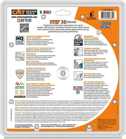 CMT 256.050.10 ITK XTreme Industrial Combination Saw Blade, 10-Inch x 50 Teeth 4 ATB + 1 FLAT Grind with 5/8-Inch Bore in Saudi Arabia