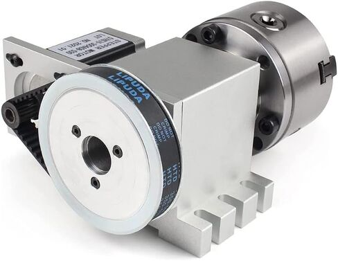 CNCTOPBAOS CNC Rotary Axis 4th Axis with 3 Jaw Chuck,K11-100mm Hollow Shaft Dividing Head Rotational A Axis,with 65mm Tailstock,Reducing Ratio:6:1 for CNC Router Lathe Engraving Milling Machine in Saudi Arabia