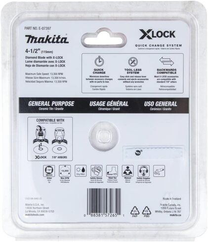Makita E-07397 X-LOCK 4-1/2" Cont. Rim Diamond Blade for Ceramic/Granite in Saudi Arabia