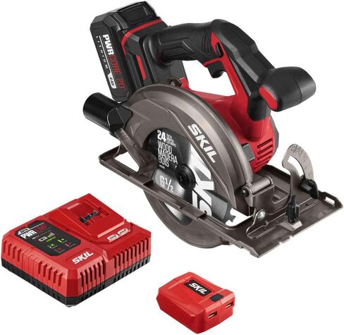 SKIL PWR CORE 20 Brushless 20V 6-1/2'' Circular Saw Kit, Includes 4.0 Ah Battery, PWR ASSIST UBS Adapter AND PWR JUMP Chargers - CR5413-1A in Saudi Arabia