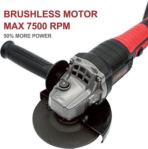 مطحنة زاوية لاسلكية 20 فولت من BeHappy، مطحنة زاوية كهربائية بدون فرشاة 4-1/2 بوصة مع بطارية 4.0 أمبير وشاحن سريع، عجلات طحن 4-1/2 بوصة، عجلات قطع، أقراص رفرف ومقبض مساعد قابل للتعديل in Kuwait