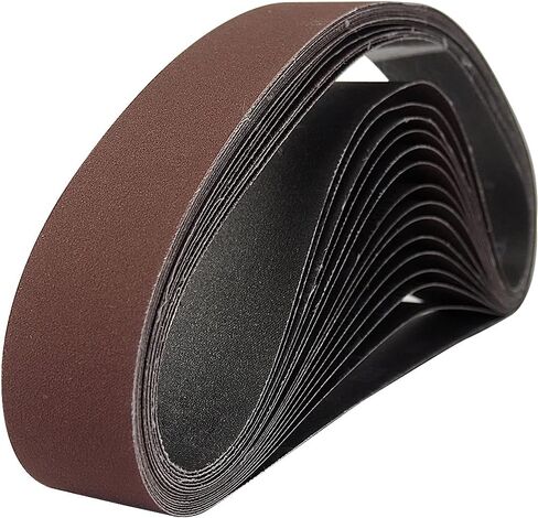 15 Pcs 2 x 42 Inch Assorted Aluminum Oxide Sanding Belt - 80/120/150/240/400 Grit in Saudi Arabia